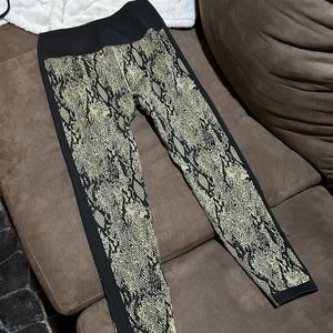 Fabletics part mesh/see through on sides Large snakeskin leggings